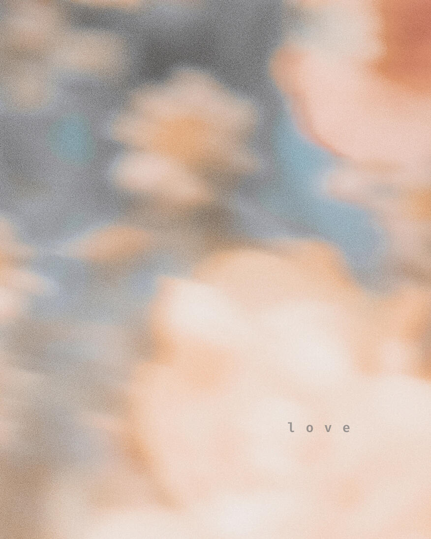 A flowery image with the word "love"